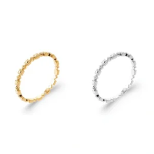 Bague en Or et Argent texturé