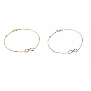 Bracelet infini en argent et en or