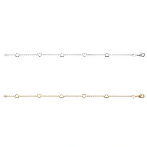 Bracelet en argent et en or avec cœur