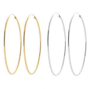 Grandes créoles en or et argent