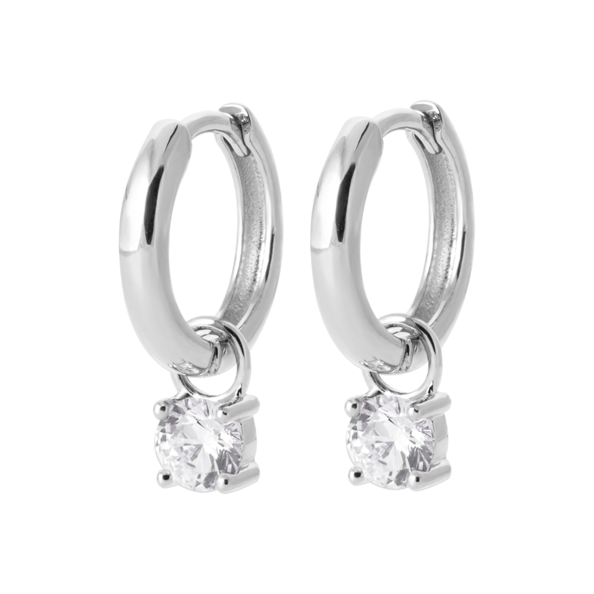 boucles d'oreilles argent avec diamant
