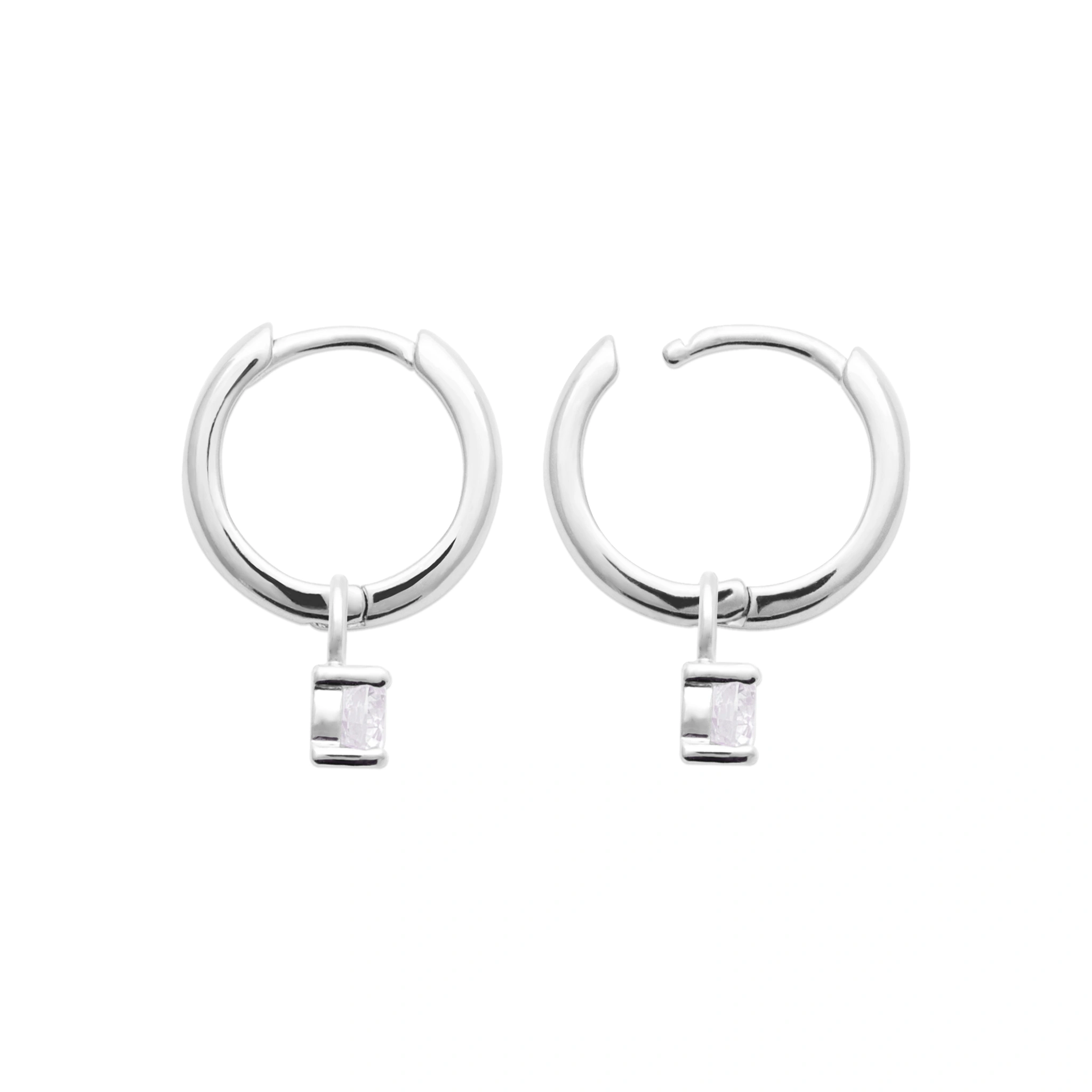 boucles d'oreilles argent avec diamant