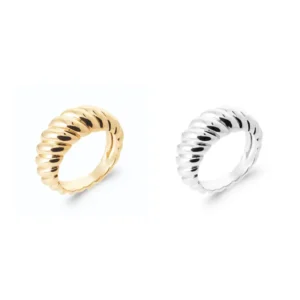 Bague en plaqué or et argent rhodié