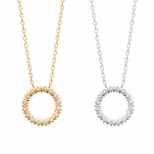 Collier cercle en or et argent